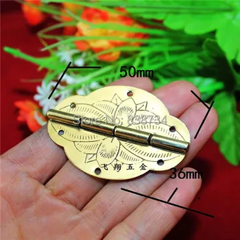 

10pcs 50*36*0.8mm high quality brass print round corner jewelry gift box wooden wine box door hinge