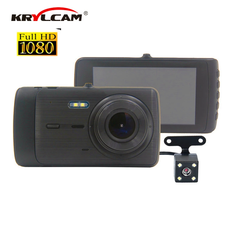 Krylcam X402 4 &quotDVR Dash камера с двумя объективами сенсорный экран ночное видение