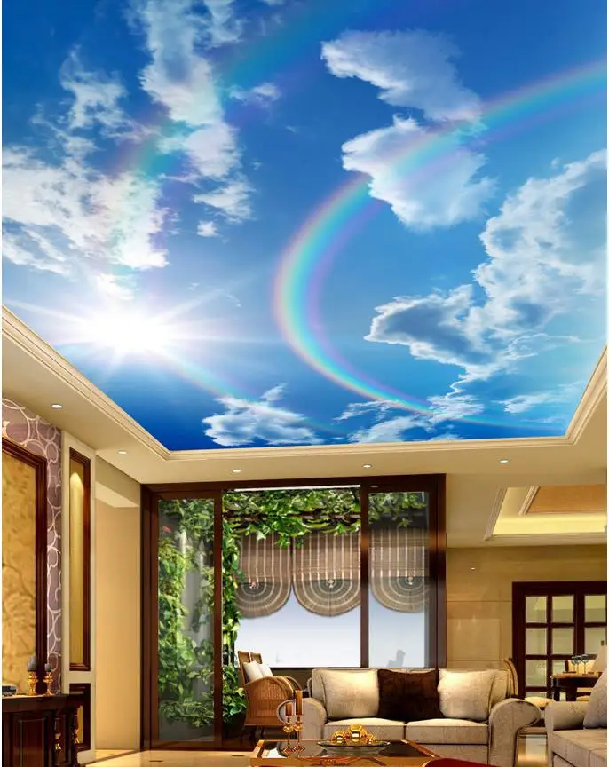 wallpaper mural photo wallpaper ceilings Rainbow sky ceiling papel