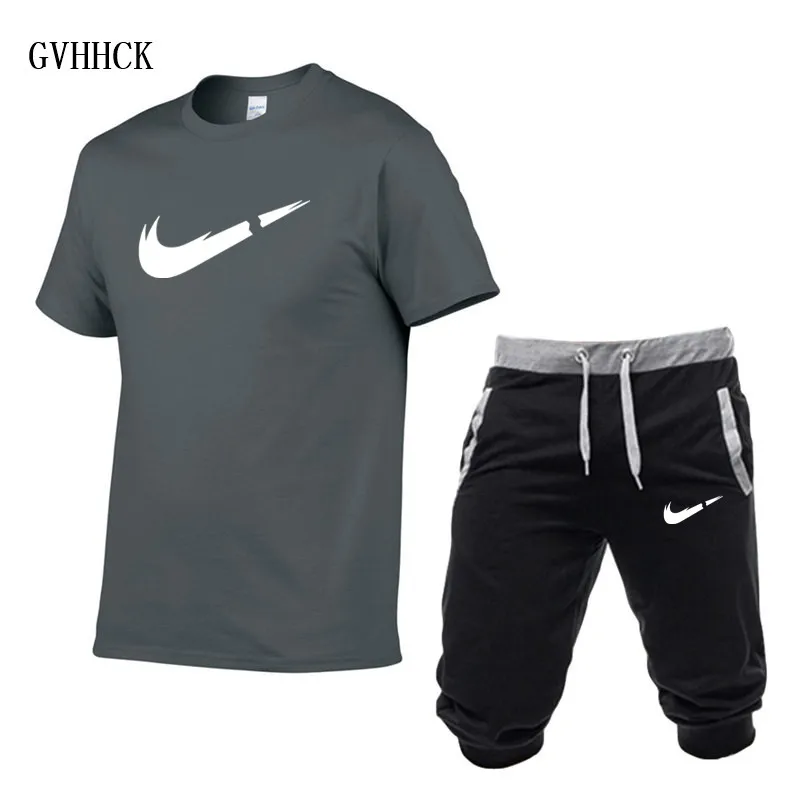 HTB1HL1mPsbpK1RjSZFyq6x qFXaW image HTB1HL1mPsbpK1RjSZFyq6x qFXaW Summer New Tracksuit Men Shorts Casual Men's Sportswear Suit Shorts Brand Clothing Two Pieces Top Tee+Shorts Sweat Suits 2019