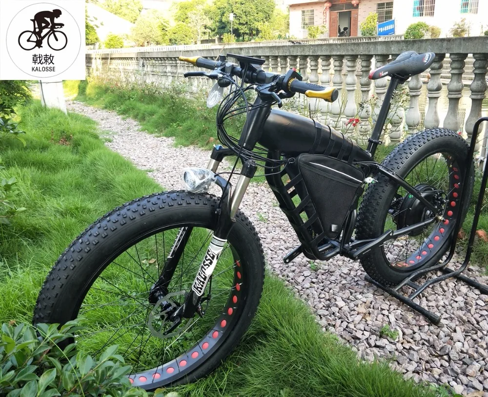 

Kalosse 26*4.0 tires electrical snow bike 48V 1000W 21AH electric fat bike 27 speed M370