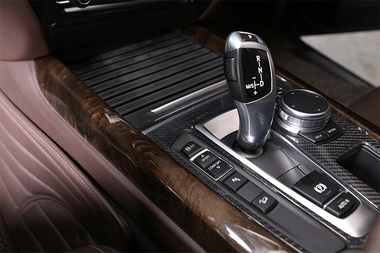 Для BMW X5 X6 F15 F16- автомобильные аксессуары интерьер центр переключения передач Панель крышка рамка отделка для LHD Настоящее углеродное волокно