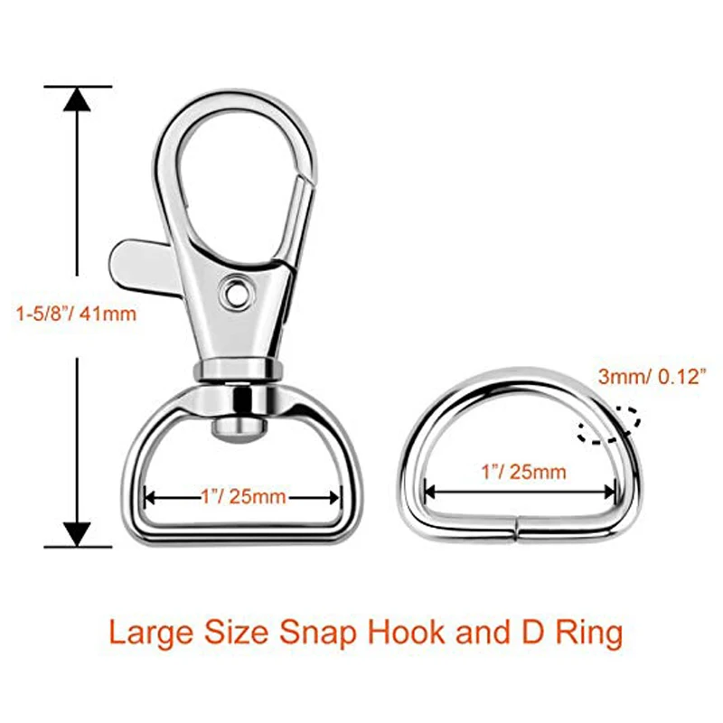 60 шт. поворотный карабинами и D кольца для ношения и швейных проектов Поворотный застежками Омар Коготь Поворотный застежками для брелок