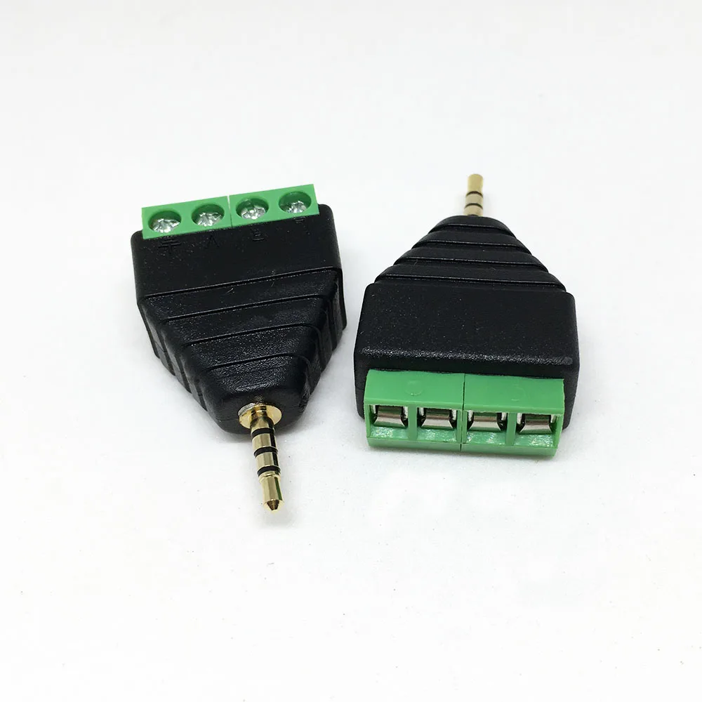 10pcs Video AV Balun 2.5mm 4 Pole Stereo Male to AV Screw Terminal