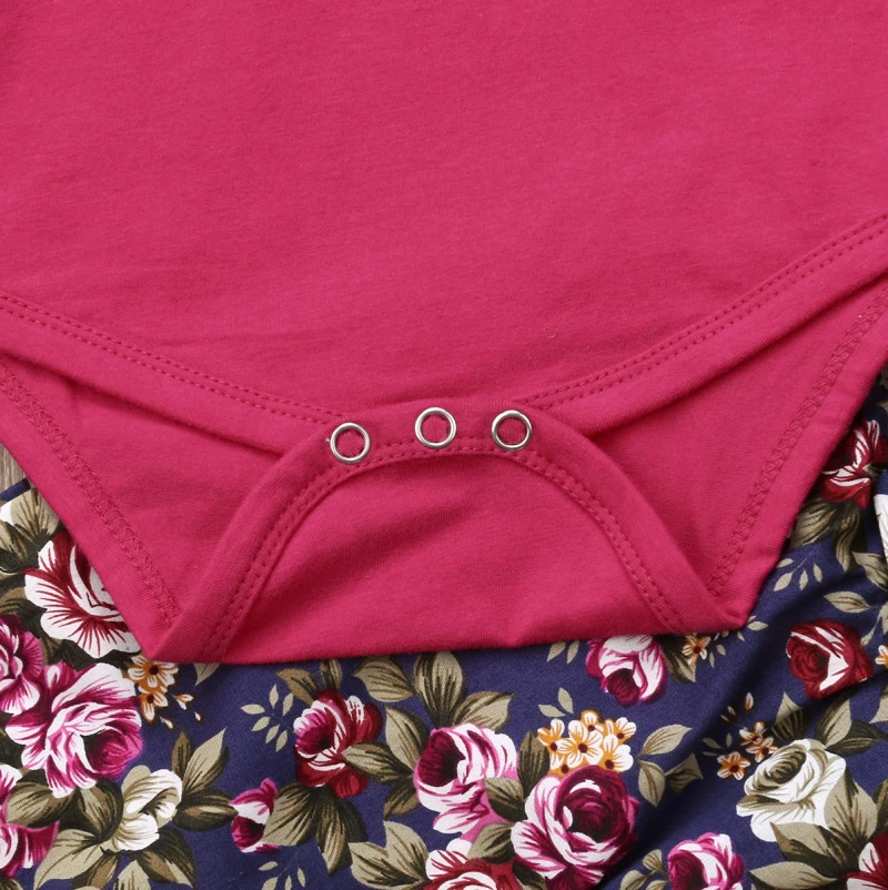 Pudcoco/Одежда для девочек; повседневная одежда в стиле кэттон; 3 предмета; топы для новорожденных девочек; комбинезон; штаны с цветочным принтом; леггинсы; комплекты одежды