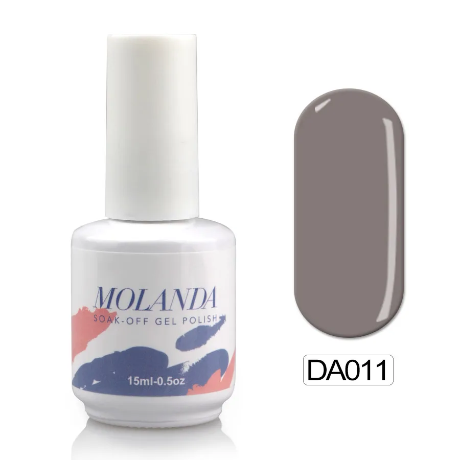 Molanda дизайн ногтей Фиолетовый Цвет УФ-гель для ногтей блестящая поверхность Французский маникюр гель УФ Гель-лак для полировки модный набор - Цвет: DA011