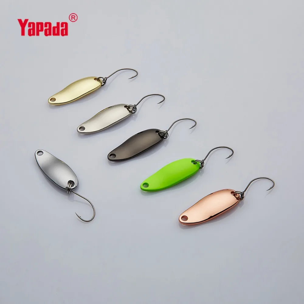 YAPADA ложка 006 из белой жести 2.5 г-3,5 г 6шт/лот кольцо глаз один крюк многоцветный металлической ложкой Прикормы