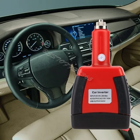 2015 cigarette lighter Power Supply 150W 12V DC to 110V or 220V AC Car