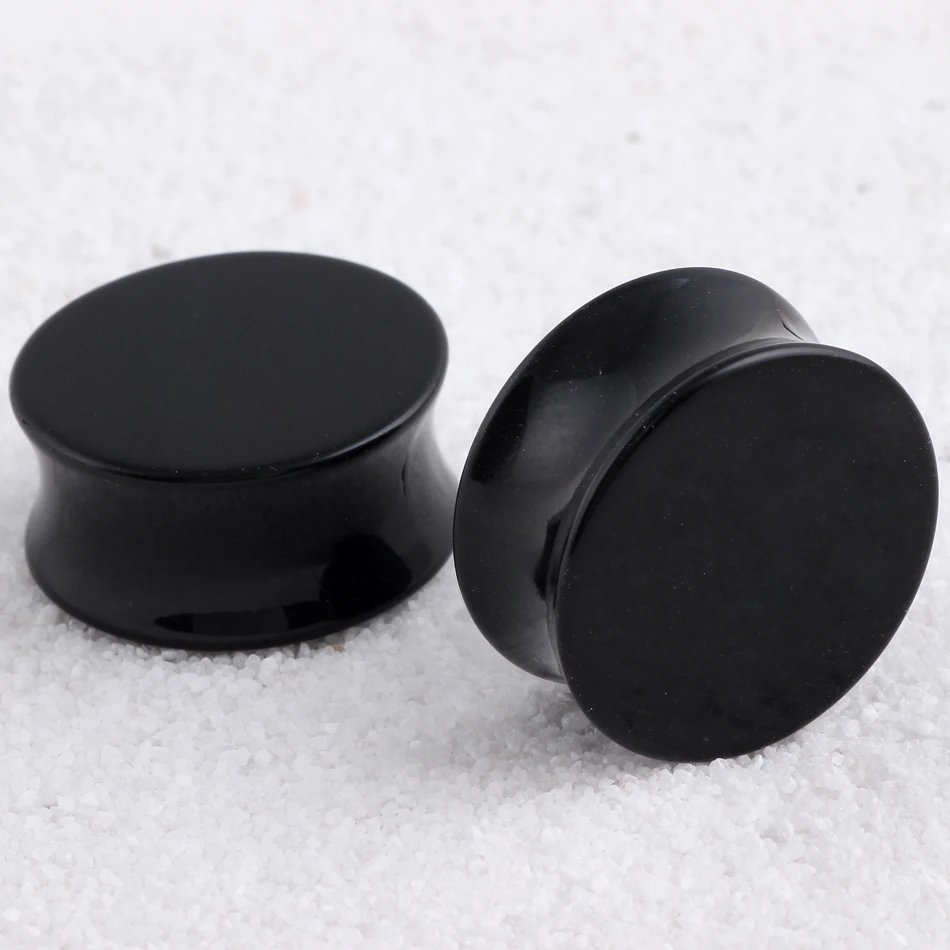 Body Jewelry 1Pair Acrylic Black and White Ear Plugs Tunnels Ear Expander Stretcher Piercing Earring