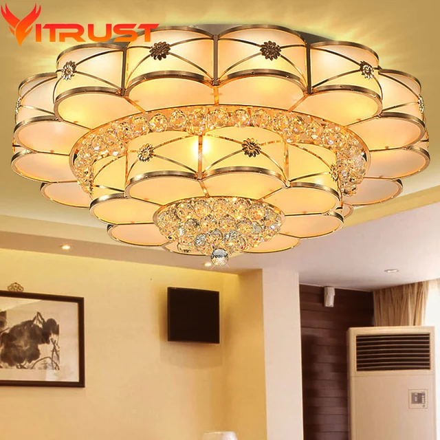 Gold Crystal Chandelier Modern Living Room Ceiling Light Gold Crystal Chandelier Modern Living Room Ceiling Light Led Flush Mount