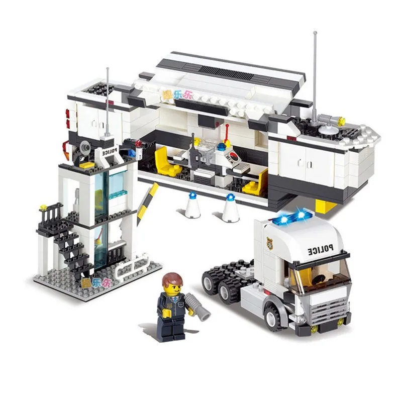 

6727 Building Blocks Police Station Model Building 511+pcs Playmobil Blocks DIY Bricks Educational Toys For Children YHG022