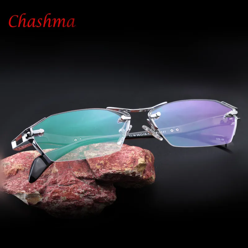 

Brand New 100% Pure Titanium Rimless Eyeglasses Frames Men Myopia Optical Glasses Frame Prescription Eyewears oculos de grau