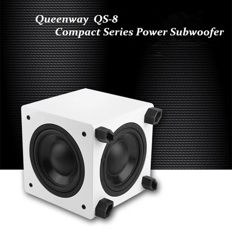 Queenway QS-8 " Мощный сабвуфер активный сабвуфер SUB пианино лак краска активный+ пассивный динамик AC100-240V 200 Вт