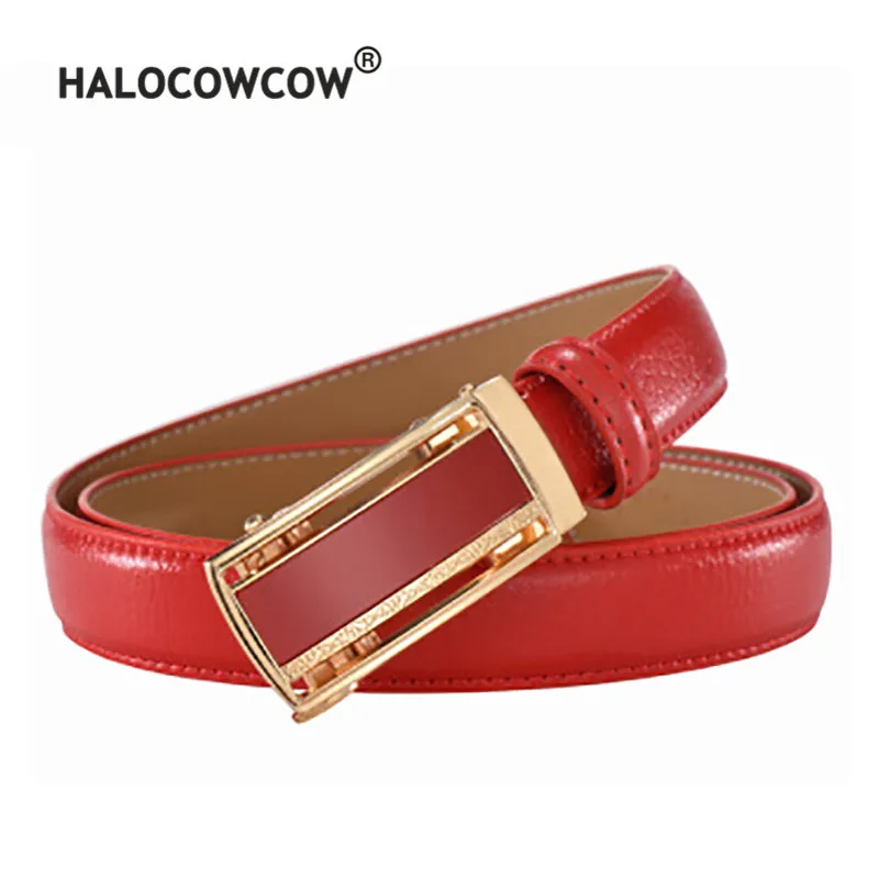 

new fashion real leather women belt high quality brand metal buckle waist belt 2019 luxury red belts cummerbunds