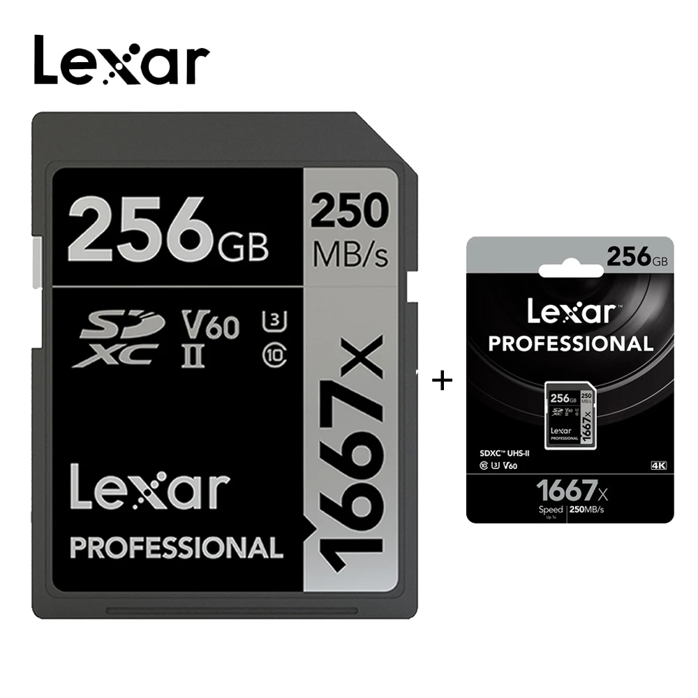 Lexar 1667X sd карты 256 ГБ флэш-карта памяти sd карты 128 Гб 64 Гб 250 МБ/с. UHS-II U3 микро sd карты для 3D 4K видео в формате Full HD