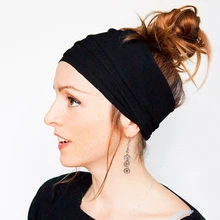 Регулируемая Женская повязка на голову 46 см, модная лента для волос с плоской головкой для девочек, эластичная повязка на голову, аксессуары для волос