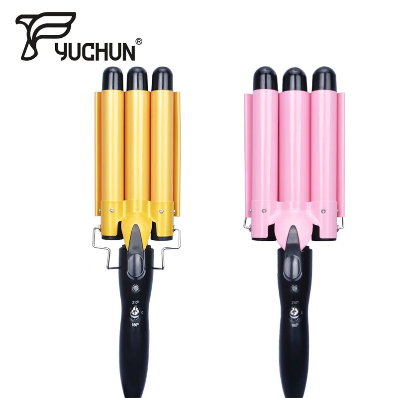 

New Design Automatic Perm Splint Ceramic Hair Iron 3 Barrels Big Wave Hair Curling Flat Iron Hair Waver Curlers Styling Tools