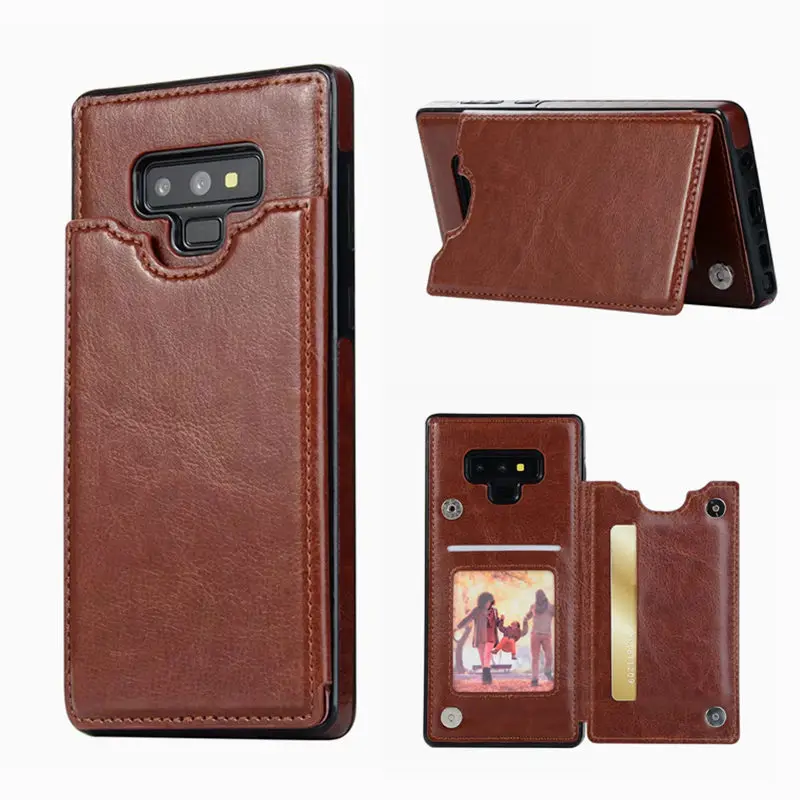 

For Samsung Galaxy Note 8 9 case Luxury Retro PU Leather Wallet Stand Back Cover For S7 edge S8 S9 Plus Multi Card Holder Coque