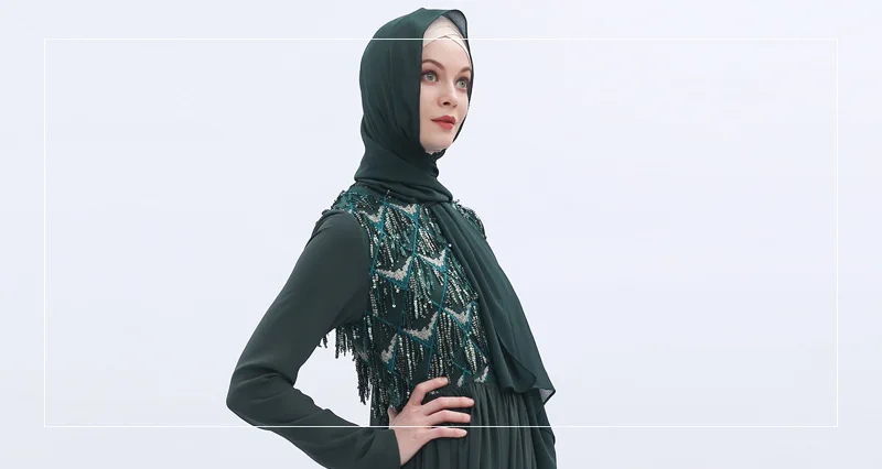 Мусульманское платье с блестками Eid abaya хиджаб с бахромой формальный шифоновый кафтан кимоно халат Оман Ближний Восток Рамадан Исламская