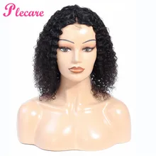 Plecare 4*1 вьющиеся человеческие волосы парик кружева Закрытие человеческих волос парики для черных женщин 8-14 дюймов бразильские не Реми волосы естественного цвета