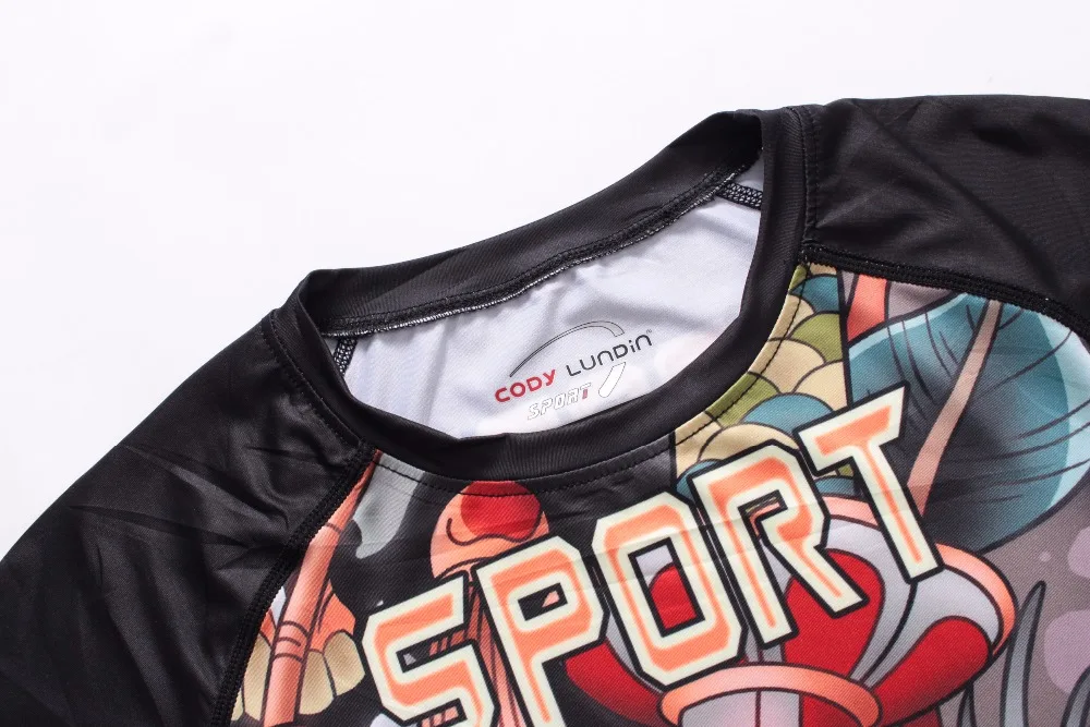 3D Рашгард брендовая одежда компрессионная рубашка быстросохнущая одежда для фитнеса размера плюс футболка BJJ ММА Рашгард модный мужской топ