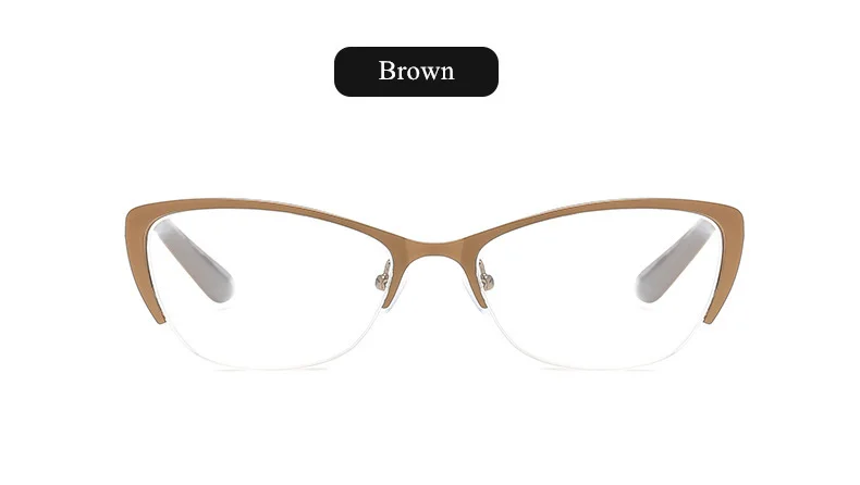 XojoX очки для чтения «кошачий глаз» мужские и женские Анти-усталость дальнозоркость металлические очки для пожилых людей Выделенные диоптрийные очки+ 1,0 1,5 2,0 2,5 - Цвет оправы: brown