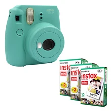 Fuji Fujifilm Instax Mini 8 мгновенная камера-мятный с ручным ремешком и объективом крупным планом+ 50 пленка