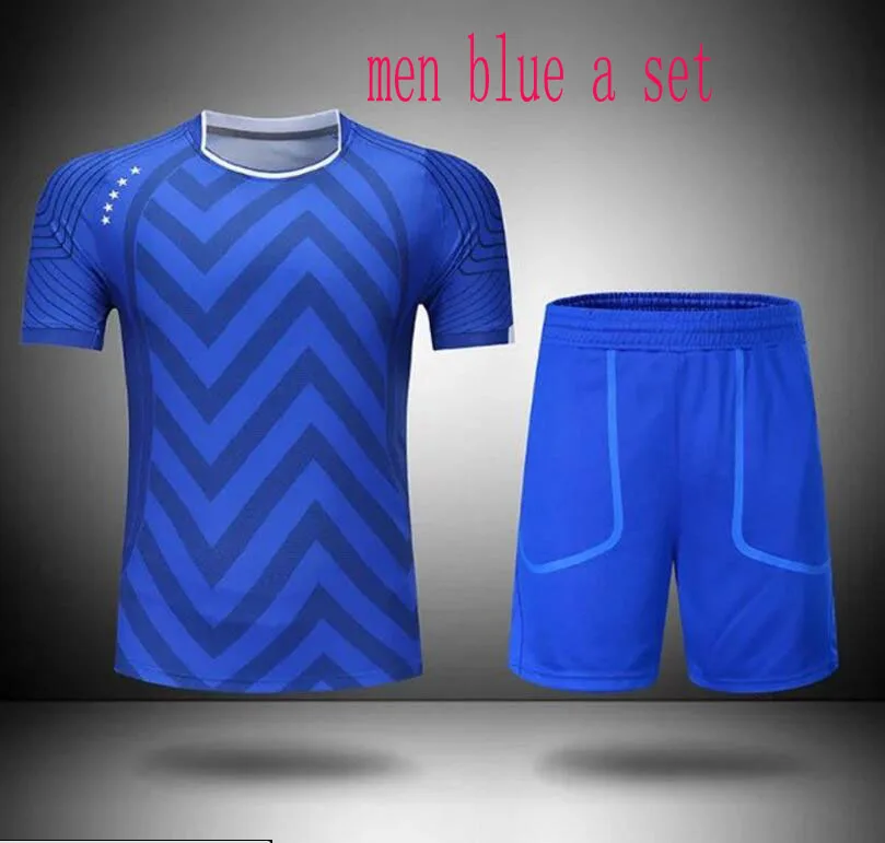 Комплект одежды для бадминтона, одежда для влюбленных, мужские/женские теннисные майки+ шорты, трикотажные шорты pingpong, футболки для волейбола - Цвет: men blue a set