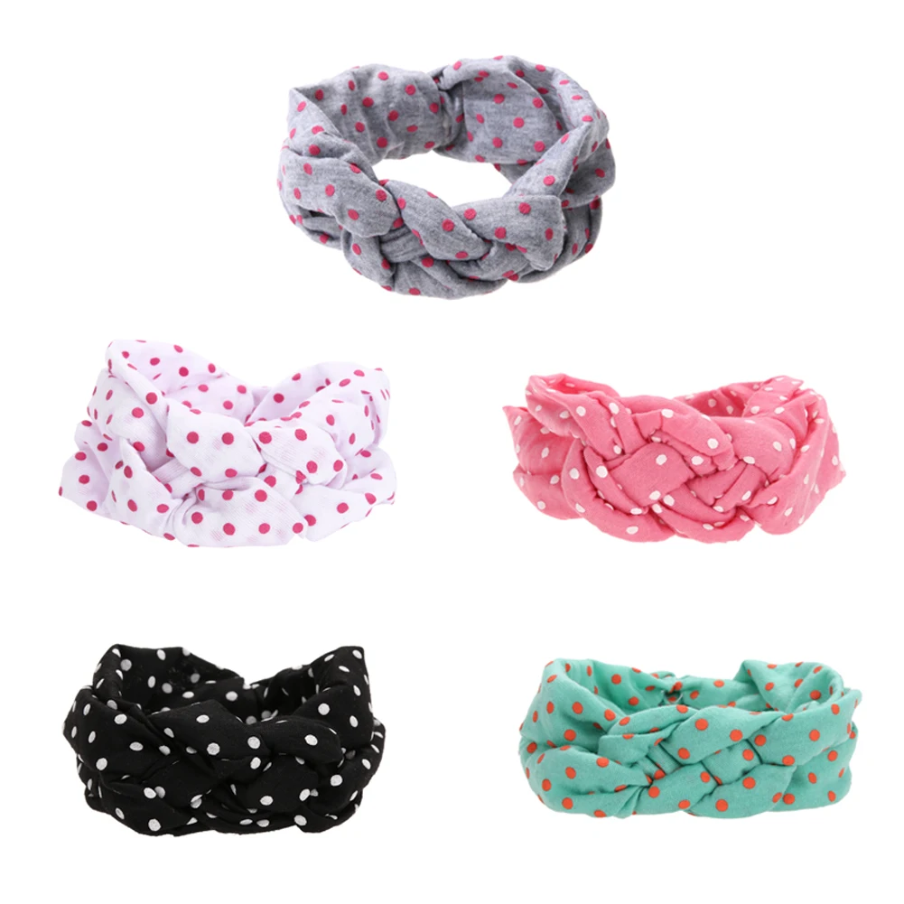 

1 Pcs Kids Baby Girl Cotton Twisted Headband Turban Dot Knot Headwear Fashion Girls Birthday Party Shower Photo Headwrap