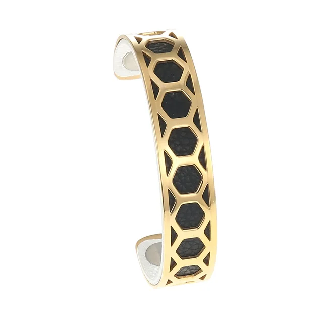 Cremo Stacked Stainless Steel Cuff Bracelets Gold Iterchangeable