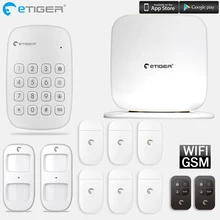 Etiger V2 GSM сигнализация Системы безопасности с автоматическим набором приложений, Беспроводной домашняя охранная сигнализация датчик движения охранной сигнализации