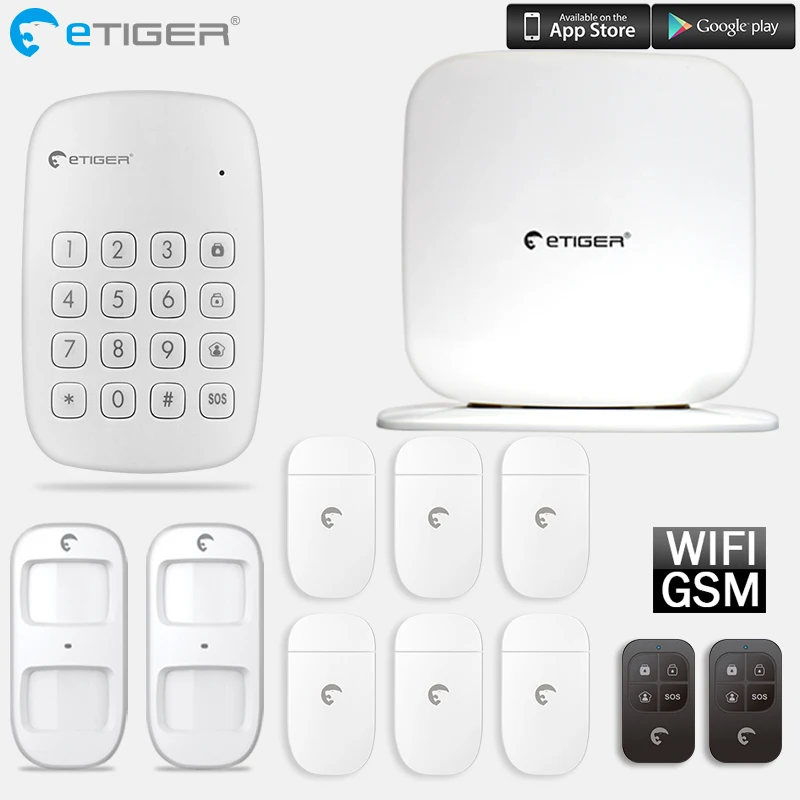 Система охранной сигнализации Etiger V2 GSM с автоматическим циферблатом приложение