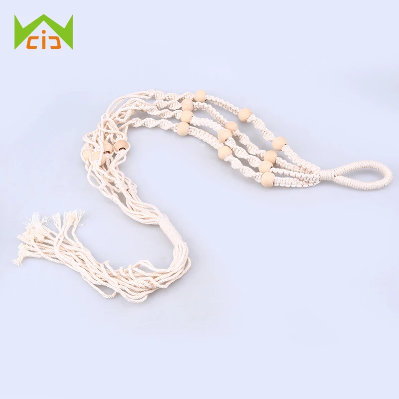 

WCIC 90cm Macrame Plant Hanger Hanging Pot Holder Cotton Linen Rope Handmade Flower Plant Display Garden Home Decoration