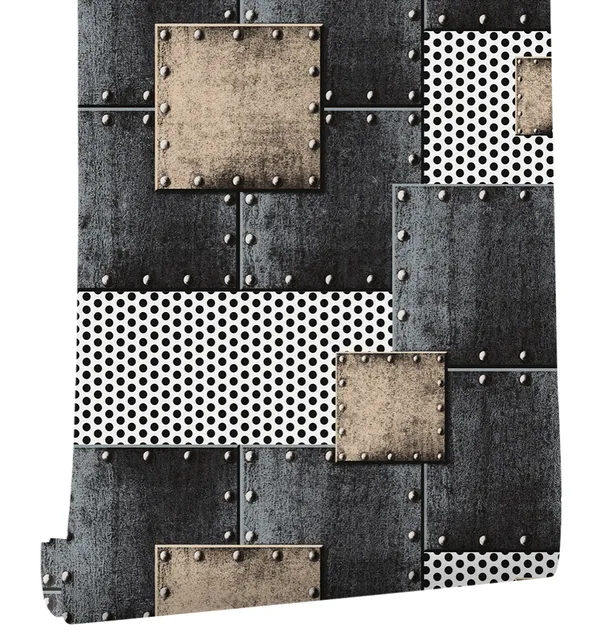 haokhome modern heavy texture loft pvc wallpaper iron blue black office texture