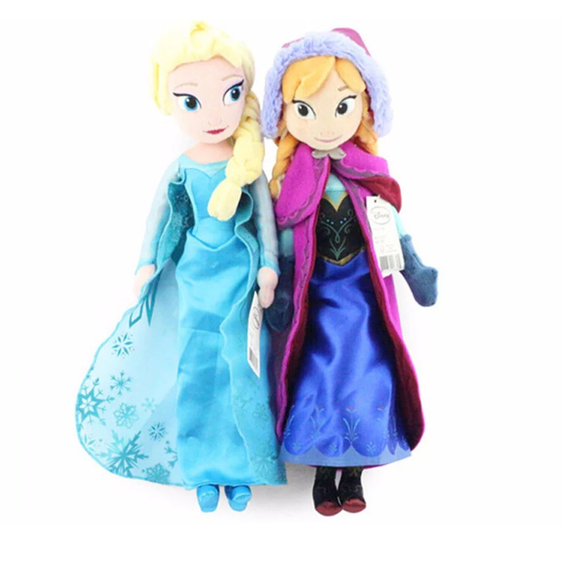 Skup 50CM 2 sztuk partia pluszowa lalka Anna i Elsa zabawki wyjątkowe prezenty słodkie dziewczyny zabawki lalka księżniczka prezenty urodzinowe dla dziewczynek Pelucia Boneca Juguetes