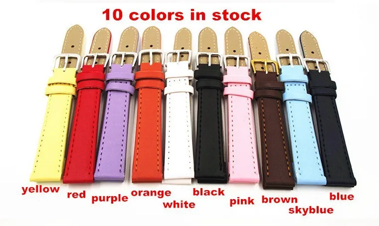 Wholesale 50PCS / lot 12MM PU with genuine leather Watch band watch ...