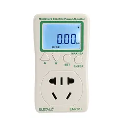 ELECALL EM701 + ЖК-дисплей цифровой измеритель мощности ватт-Вольт автовольтметр Ампер частота мониторы Мощность анализатор напряжения 110 V-240 V