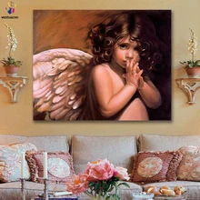 DIY Раскрашивание картины по номерам с цветами небесный посланник Ангел Картина Рисунок Живопись по номерам оформлена дома