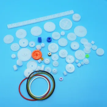 

1 Pack MIX60 Parts 60PCS/Pack Gears Bag Different Gear Kit Plastic Gear DIY Model Fitting for Toy Robot Motor
