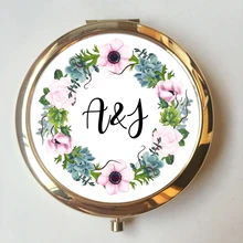 15 шт./партия персонализированный Металл косметическое зеркало подарки Юбилей сувениры для вечеринки ко дню рождения пользовательские свадебный подарок подружке невесты