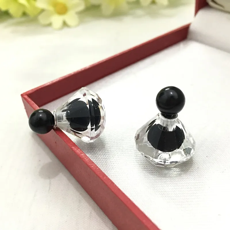 

2017 New Arrives Rainbow color Imitation crystal shining double ball stud earrings2 8ED173