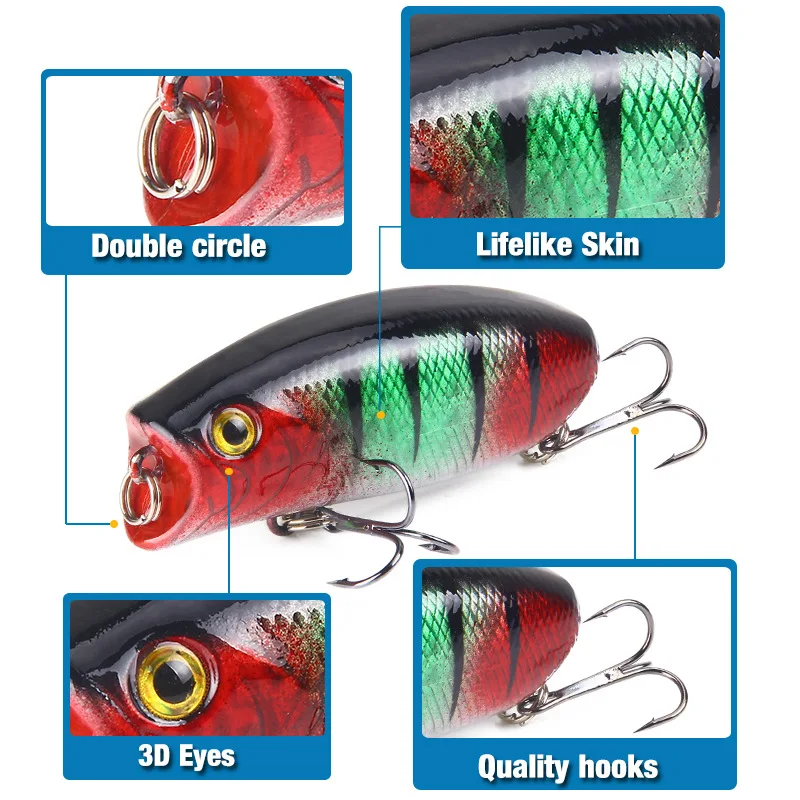 1 шт. 11 г 5,5 см большой Поппер рыболовные приманки 3D глаза приманка Topwater Crankbait Воблеры снасти попперы Leurre