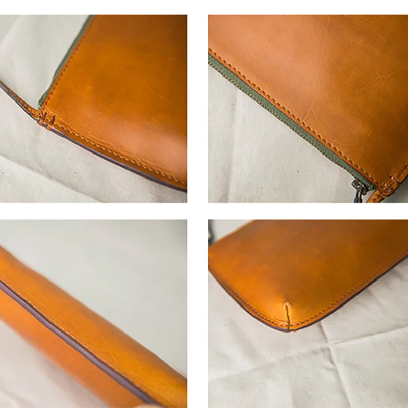 AETOO Head-layer cowhide envelope bag retro leather solid color small square bag single shoulder oblique carry summer female bag