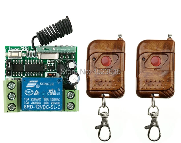 

NEW DC12V 1CH 10A 1PCS Receiver + 2PCS Transmitter RF Wireless Remote Switch teleswitch Momenrary Toggle Latched Adjustable