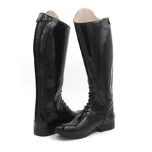 Сапоги в жокейском стиле из лакированной кожи; обувь из коровьей кожи с подкладкой; сапоги для верховой езды; обувь высокого качества; обувь на заказ