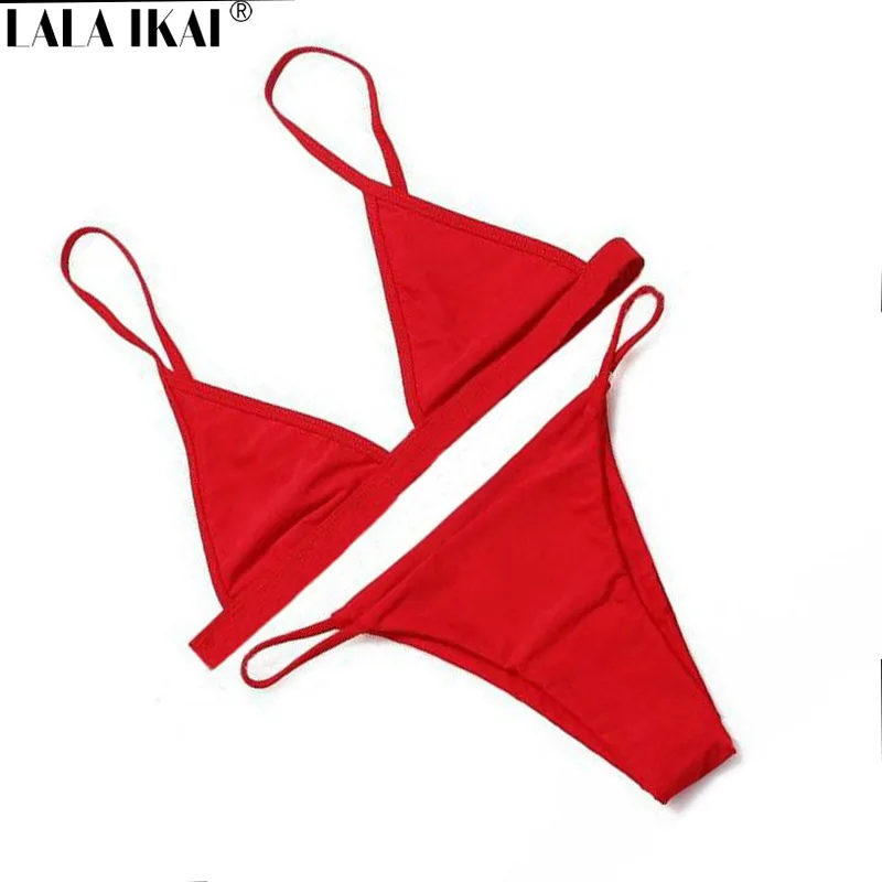 LALA IKAI Bikinis Set Solid Sexy Swimsuit Swimming Suit For Women Push ...