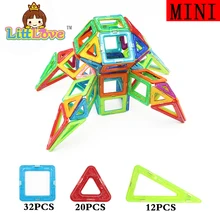 64 шт., мини Магнитные строительные блоки, модели, детские игрушки, магнитные пластиковые кирпичи, Обучающие магнитные дизайнерские игрушки для детей