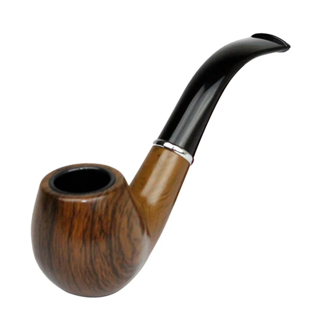 Classic Wood Grain Resin Pipe Chimney Filter Long Smoking Pipes Tobacco Pipe Cigar Gifts Narguile Gift Grinder Smoke Mouthpiece 4