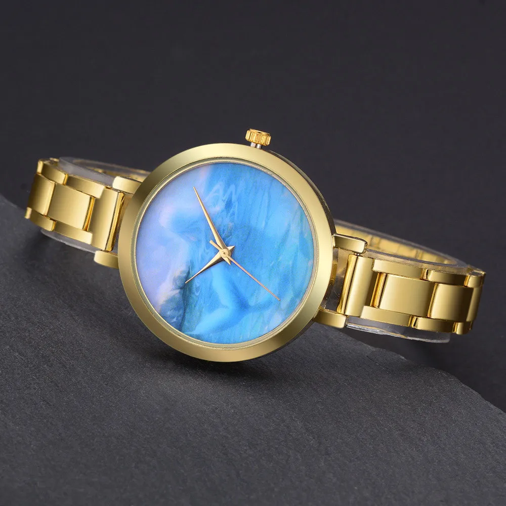 Sea blue dial Lvpai Women's Watch Steel Belt Quartz Wrist Watch Sea blue dial Lvpai Women's Watch Steel Belt Quartz Wrist Watch