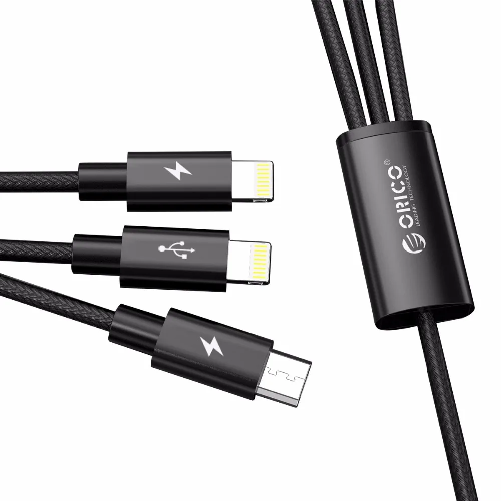  ORICO UTS3 3 in 1 USB Kabel 3A Max Laden & Datenkabel für iPhone X 8 7 Samsung Xiaomi huawei Mit 2 